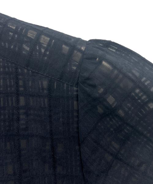 BLUE LABEL CRESTBRIDGE（ブルーレーベルクレストブリッジ）BLUE LABEL CRESTBRIDGE (ブルーレーベルクレストブリッジ) BLUE LABEL CRESTBRIDGE　マイクロチェックレーシーワンピース　半袖ワンピース ネイビー サイズ:38の古着・服飾アイテム