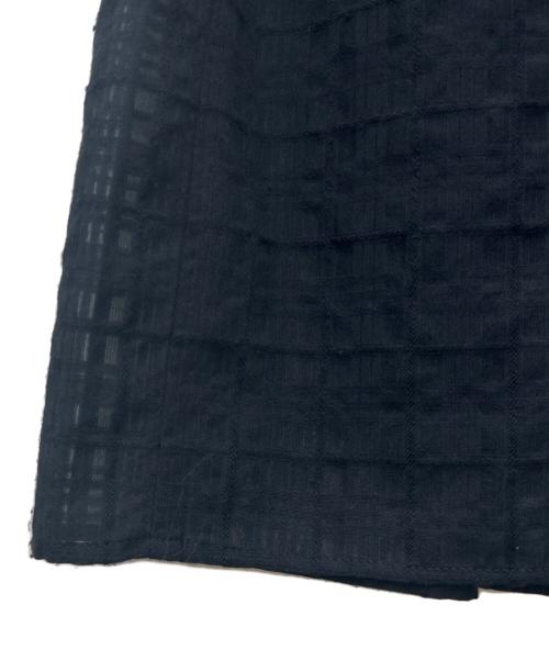 BLUE LABEL CRESTBRIDGE（ブルーレーベルクレストブリッジ）BLUE LABEL CRESTBRIDGE (ブルーレーベルクレストブリッジ) BLUE LABEL CRESTBRIDGE　マイクロチェックレーシーワンピース　半袖ワンピース ネイビー サイズ:38の古着・服飾アイテム