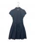 BLUE LABEL CRESTBRIDGE (ブルーレーベルクレストブリッジ) BLUE LABEL CRESTBRIDGE　マイクロチェックレーシーワンピース　半袖ワンピース ネイビー サイズ:38：5000円