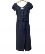 Mame Kurogouchiマメクロゴウチ）の古着「SilkCotton I‐Line Dress」｜ネイビー