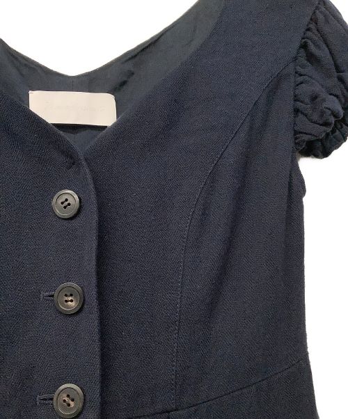 Mame Kurogouchi（マメクロゴウチ）mame kurogouchi (マメクロゴウチ) SilkCotton I‐Line Dress ネイビー サイズ:Sの古着・服飾アイテム