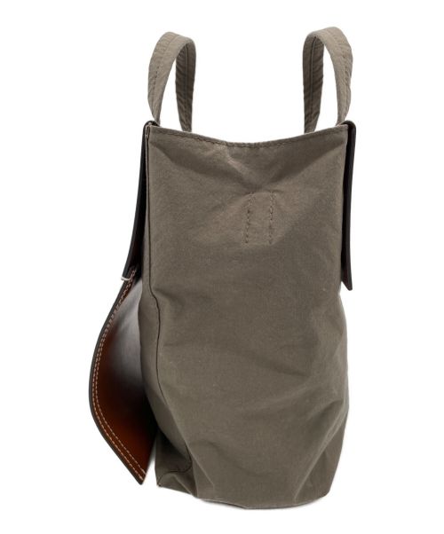 Acne studios（アクネ ストゥディオス）ACNE STUDIOS (アクネストゥディオス) ペイパリーナイロントートバッグ オリーブ×ブラウンの古着・服飾アイテム