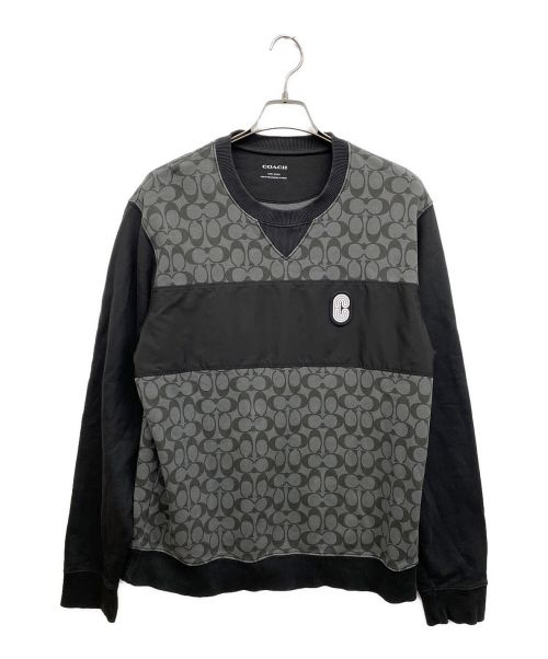 COACH（コーチ）COACH (コーチ) シグネチャー クルーネック スウェット グレー サイズ:Lの古着・服飾アイテム