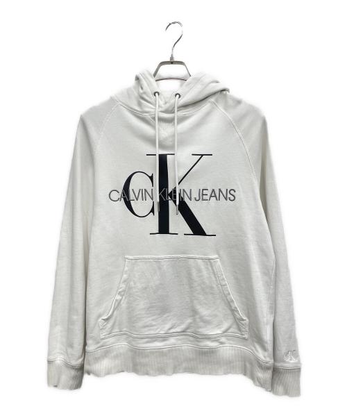 Calvin Klein（カルバンクライン）Calvin Klein (カルバンクライン) ロゴパーカー ホワイト サイズ:Mの古着・服飾アイテム