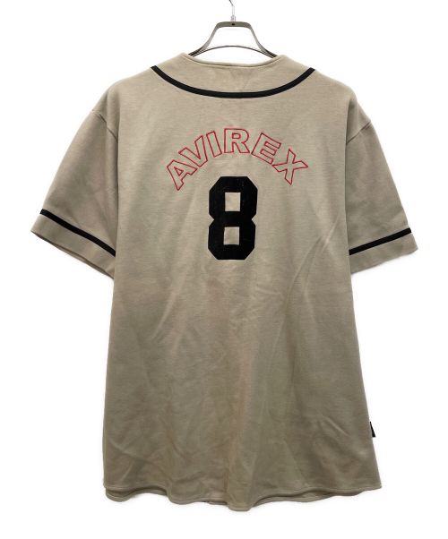 AVIREX（アヴィレックス）AVIREX (アヴィレックス) ベースボールシャツ ブラウン サイズ:XLの古着・服飾アイテム