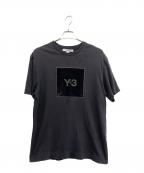 Y-3ワイスリー）の古着「スクエアラベルロゴ Tシャツ」｜ブラック
