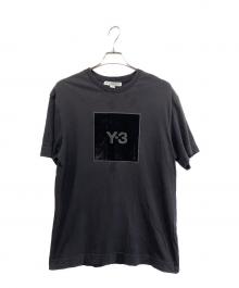 Y-3（ワイスリー）の古着「スクエアラベルロゴ Tシャツ」｜ブラック