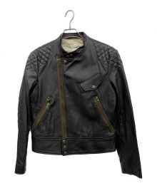 PAUL SMITH（ポールスミス）の古着「ラムパーテッドレザージャケット」｜ブラック