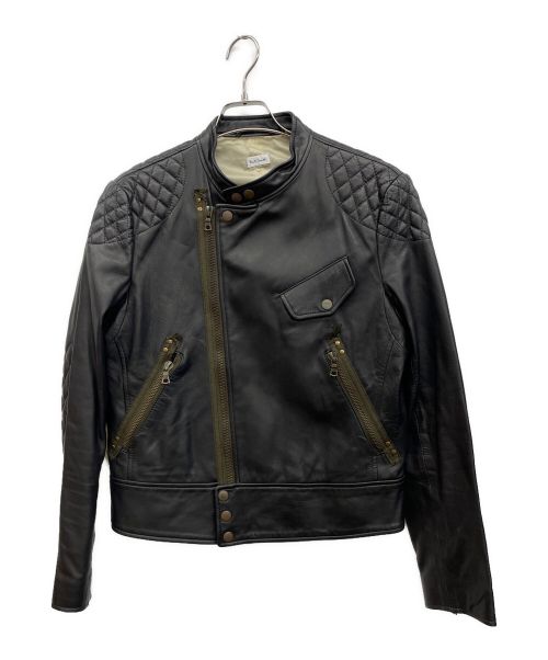 PAUL SMITH（ポールスミス）PAUL SMITH (ポールスミス) ラムパーテッドレザージャケット ブラック サイズ:Mの古着・服飾アイテム
