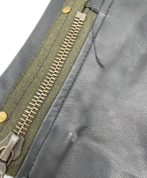 PAUL SMITH（ポールスミス）PAUL SMITH (ポールスミス) ラムパーテッドレザージャケット ブラック サイズ:Mの古着・服飾アイテム