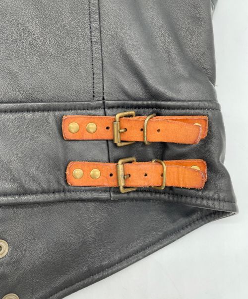 PAUL SMITH（ポールスミス）PAUL SMITH (ポールスミス) ラムパーテッドレザージャケット ブラック サイズ:Mの古着・服飾アイテム