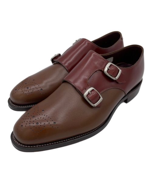 SHETLAND FOX（シェットランドフォックス）SHETLAND FOX (シェットランドフォックス) ダブルモンクシューズ ブラウン サイズ:7の古着・服飾アイテム