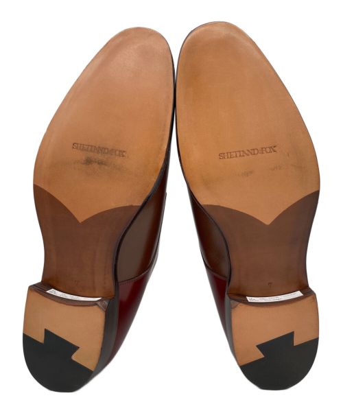 SHETLAND FOX（シェットランドフォックス）SHETLAND FOX (シェットランドフォックス) ダブルモンクシューズ ブラウン サイズ:7の古着・服飾アイテム