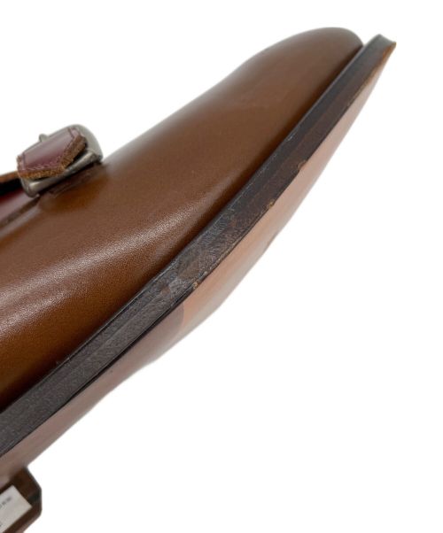 SHETLAND FOX（シェットランドフォックス）SHETLAND FOX (シェットランドフォックス) ダブルモンクシューズ ブラウン サイズ:7の古着・服飾アイテム