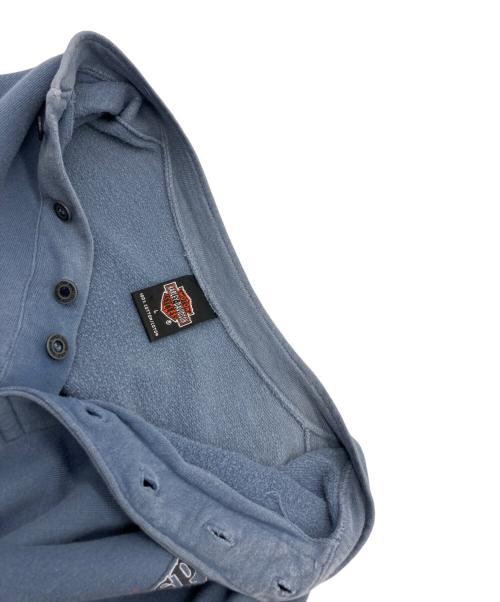 HARLEY-DAVIDSON（ハーレーダビッドソン）HARLEY-DAVIDSON (ハーレーダビッドソン) ヘンリーネックカットソー スカイブルー サイズ:Lの古着・服飾アイテム