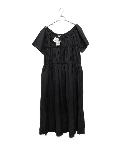 HACHE（アッシュ）HACHE (アッシュ) ギャザードレス ブラック サイズ:40の古着・服飾アイテム