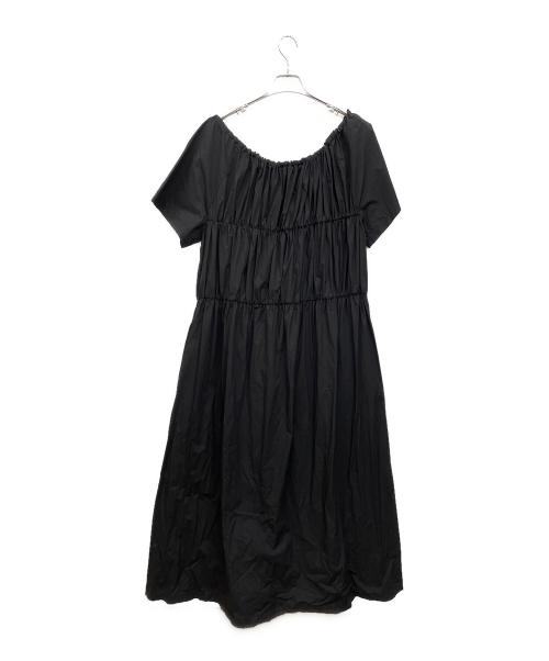 HACHE（アッシュ）HACHE (アッシュ) ギャザードレス ブラック サイズ:40の古着・服飾アイテム