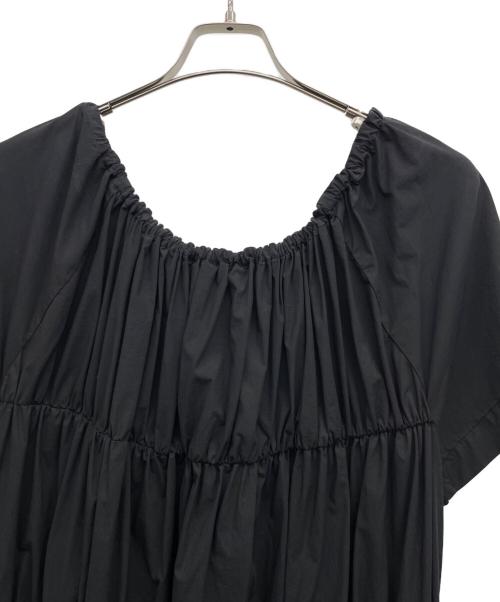 HACHE（アッシュ）HACHE (アッシュ) ギャザードレス ブラック サイズ:40の古着・服飾アイテム