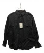 Plageプラージュ）の古着「シアーミリタリーシャツ」｜ブラック