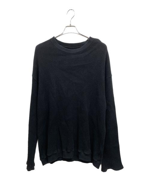 Kinema（キネマ）Kinema (キネマ) ワッフルカットソー ブラック サイズ:Lの古着・服飾アイテム