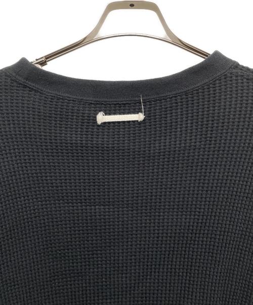 Kinema（キネマ）Kinema (キネマ) ワッフルカットソー ブラック サイズ:Lの古着・服飾アイテム
