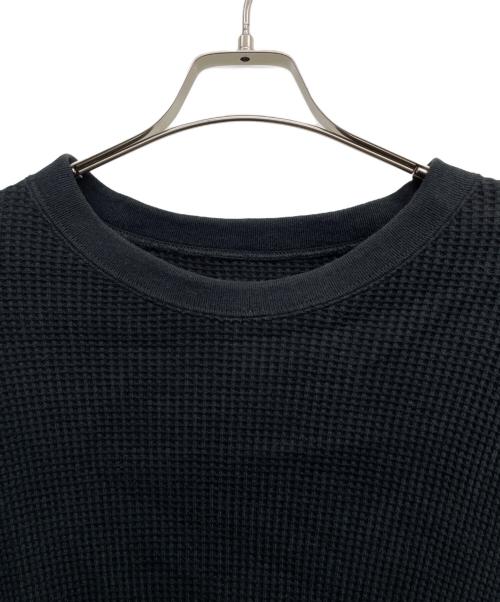 Kinema（キネマ）Kinema (キネマ) ワッフルカットソー ブラック サイズ:Lの古着・服飾アイテム