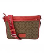 COACHコーチ）の古着「ディストリクト クロスボディ・カラーブロック シグネチャー キャンバス」｜ブラウン