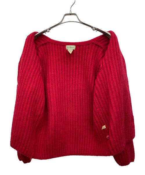 L.L.Bean（エルエルビーン）L.L.Bean (エルエルビーン) 畦編みニットカーディガン レッド サイズ:Mの古着・服飾アイテム