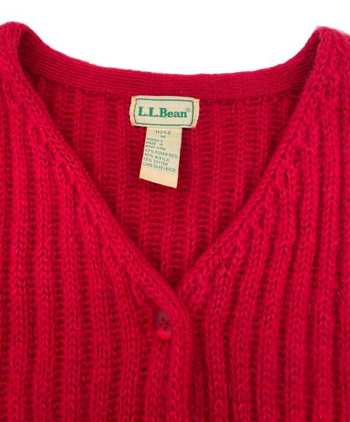 L.L.Bean（エルエルビーン）L.L.Bean (エルエルビーン) 畦編みニットカーディガン レッド サイズ:Mの古着・服飾アイテム