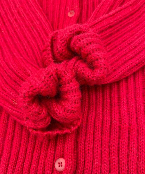 L.L.Bean（エルエルビーン）L.L.Bean (エルエルビーン) 畦編みニットカーディガン レッド サイズ:Mの古着・服飾アイテム