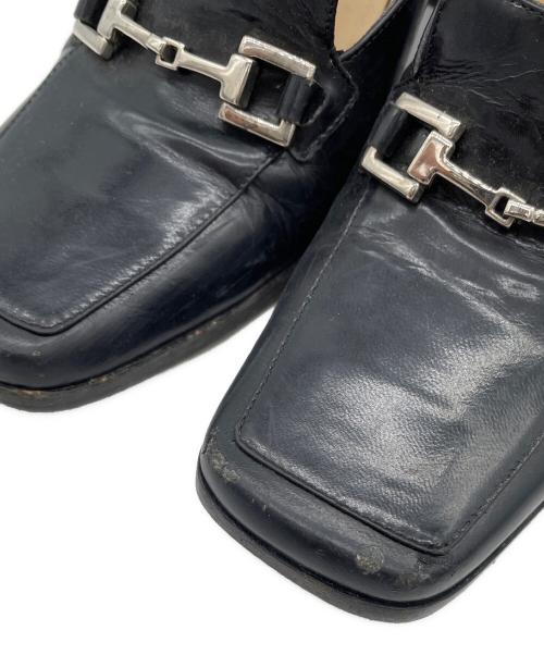 GUCCI（グッチ）GUCCI (グッチ) スクエアトゥーパンプス ブラック サイズ:35の古着・服飾アイテム