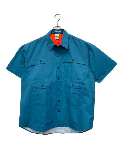 bark at the moon（バークアットザムーン）bark at the moon (バークアットザムーン) 半袖シャツ ブルー サイズ:Lの古着・服飾アイテム