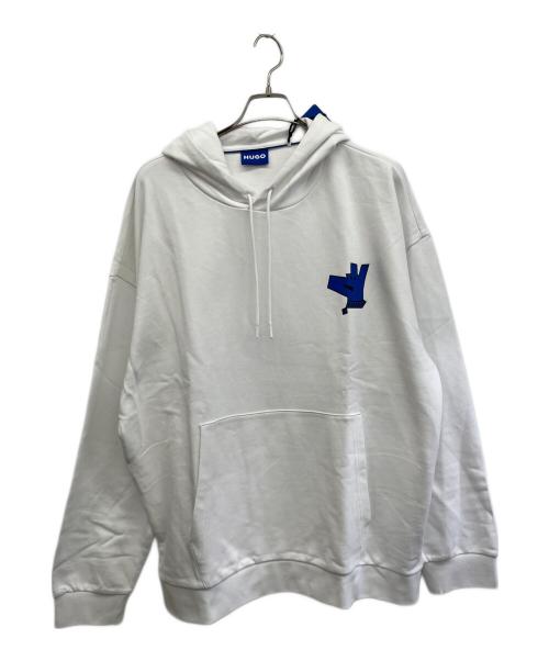 HUGO（ヒューゴ ボス）HUGO (ヒューゴ ボス) プルオーバーパーカー ホワイト サイズ:XXLの古着・服飾アイテム