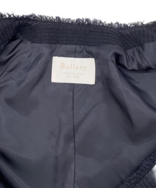 BALLSEY（ボールジィ）BALLSEY (ボールジィ) ワッフルツイード ノーカラージャケット ネイビー サイズ:34の古着・服飾アイテム