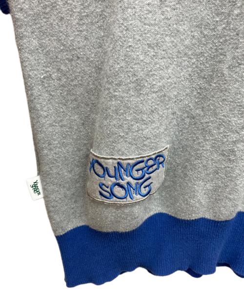 YOUNGER SONG（ヤンガーソング）Younger Song (ヤンガーソング) LSニットポロシャツ グレー サイズ:Mの古着・服飾アイテム