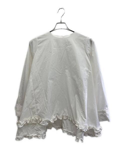 OHGA（オオガ）OHGA (オオガ) 裾フリルブラウス ホワイト サイズ:Fの古着・服飾アイテム
