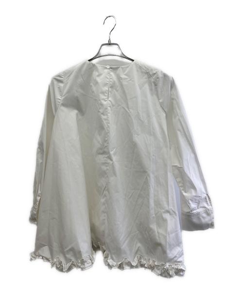 OHGA（オオガ）OHGA (オオガ) 裾フリルブラウス ホワイト サイズ:Fの古着・服飾アイテム