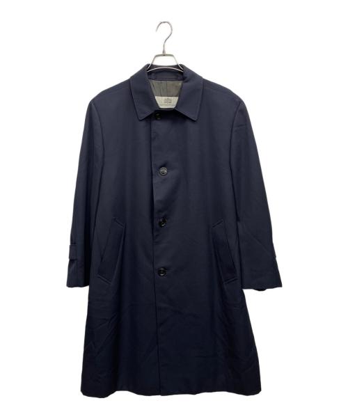 Aquascutum（アクアスキュータム）Aquascutum (アクアスキュータム) ウールステンカラーコート ネイビー サイズ:42の古着・服飾アイテム