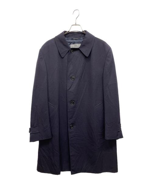 Aquascutum（アクアスキュータム）Aquascutum (アクアスキュータム) ステンカラーウールコート ネイビー サイズ:44Tallの古着・服飾アイテム