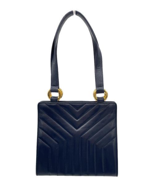 Yves Saint Laurent（イヴサンローラン）Yves Saint Laurent (イヴサンローラン) ハンドバッグ ネイビーの古着・服飾アイテム