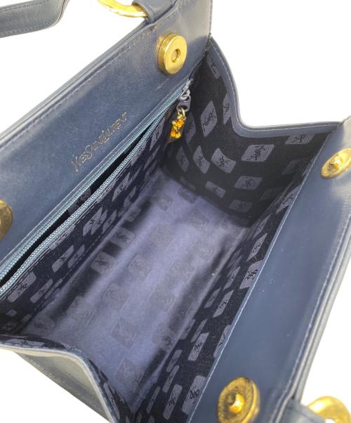 Yves Saint Laurent（イヴサンローラン）Yves Saint Laurent (イヴサンローラン) ハンドバッグ ネイビーの古着・服飾アイテム