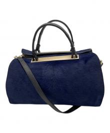 FURLA（フルラ）の古着「2WAYボストンバッグ」｜ブラック×ブルー