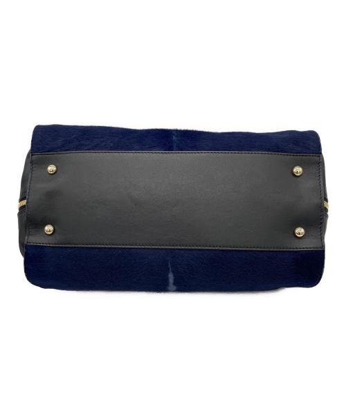 FURLA（フルラ）FURLA (フルラ) 2WAYボストンバッグ ブラック×ブルーの古着・服飾アイテム