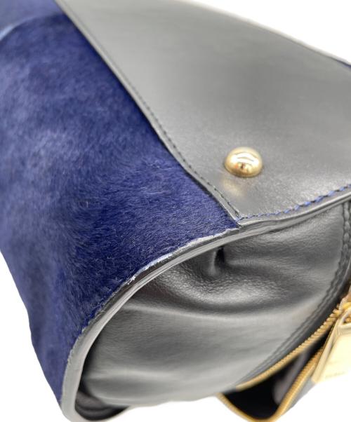 FURLA（フルラ）FURLA (フルラ) 2WAYボストンバッグ ブラック×ブルーの古着・服飾アイテム