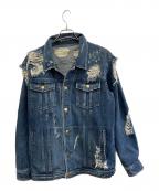 BECOME TREEビカムツリー）の古着「ダメージデニムジャケット」｜インディゴ