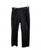 Adam et Ropeアダム エ ロペ）の古着「デニム センタークリース スラックス」｜グレー