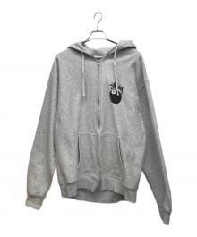 stussy（ステューシー）の古着「ジップパーカー」｜ライトグレー