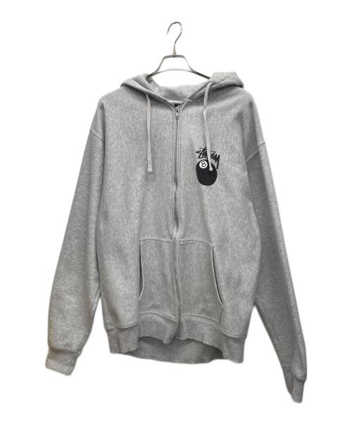 stussy（ステューシー）stussy (ステューシー) ジップパーカー ライトグレー サイズ:XLの古着・服飾アイテム
