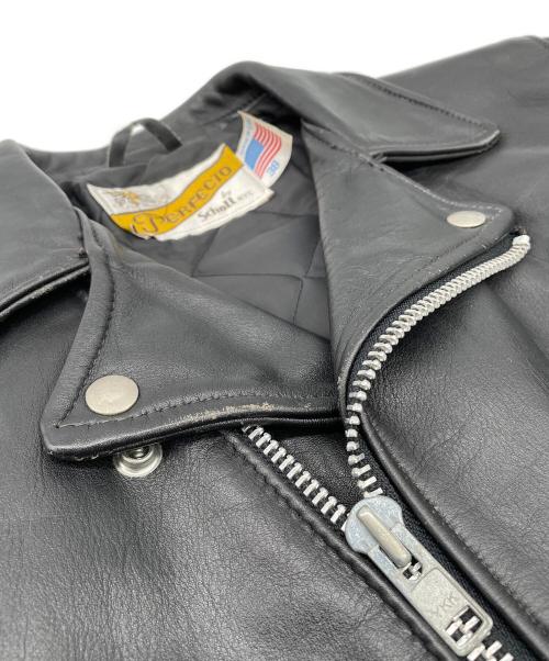 PERFECTO by Schott（パーフェクト バイ ショット）PERFECTO by Schott (パーフェクト バイ ショット) ダブルライダースジャケット ブラック サイズ:38の古着・服飾アイテム