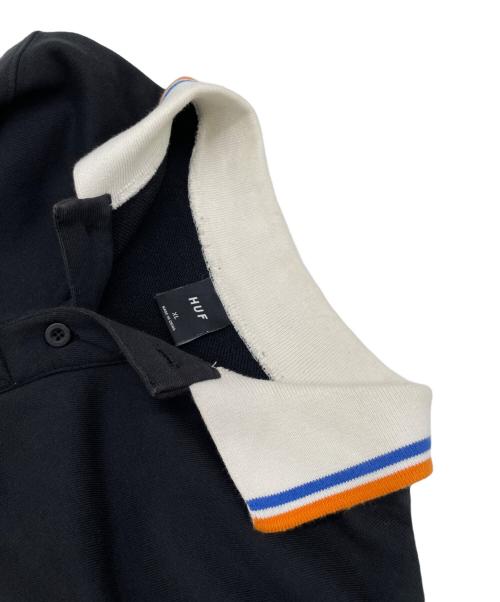 HUF（ハフ）HUF (ハフ) ポロシャツ ブラック サイズ:XLの古着・服飾アイテム